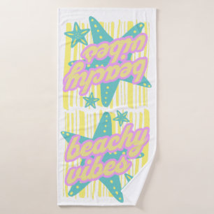 Whimsical Beach Seashells Bath Towel