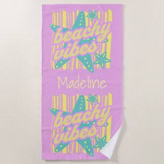 Whimsical Beach Seashells Towel