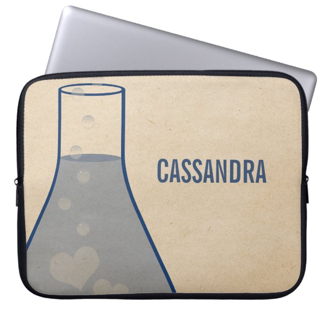 Whimsical Beaker Electronics Sleeve, Blue Laptop Sleeve (Front)