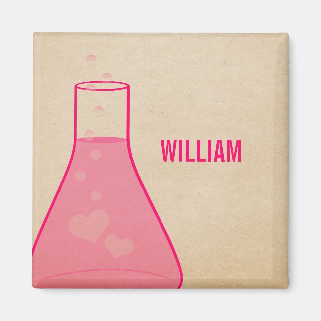 Whimsical Beaker Magnet, Pink Magnet (Front)