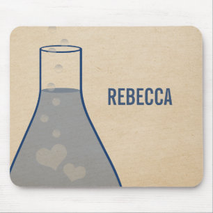 Whimsical Beaker Mousepad, Blue Mouse Pad