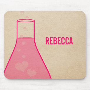 Whimsical Beaker Mousepad, Pink Mouse Pad