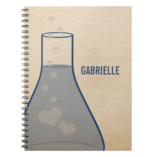 Whimsical Beaker Notebook, Blue Spiral Notebook (Front)
