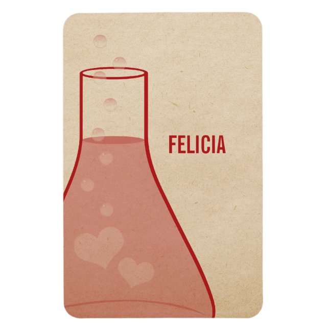 Whimsical Beaker Premium Magnet, Red Magnet (Vertical)