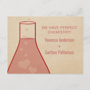 Whimsical Beaker Save the Date Postcard, Red Announcement Postcard