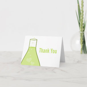 Whimsical Beaker Thank You Card, Green Card