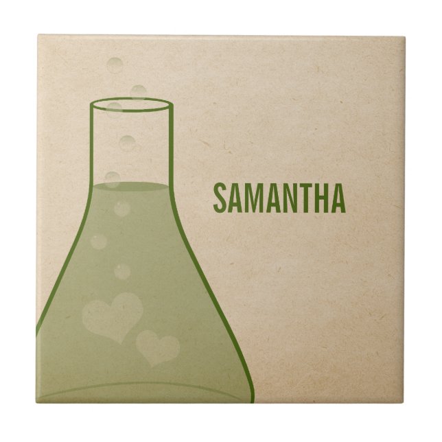 Whimsical Beaker Tile, Green Tile (Front)