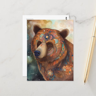 Whimsical Bear Colorful Postcard