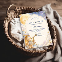 Whimsical Bear Moon Stars Baby Shower