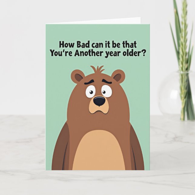 Whimsical Bear Question Card (Front)