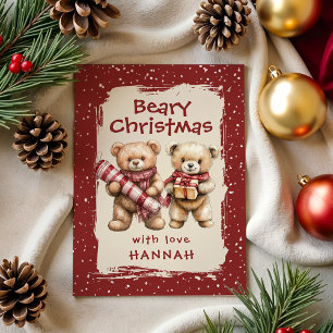 Whimsical Bear Themed Classroom Christmas Holiday Card