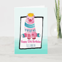 Whimsical Bear Wearing a Crown Happy Birthday