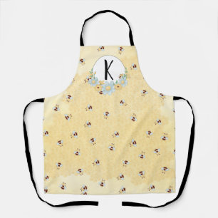 Whimsical Bee and Honeycomb Monogram Apron