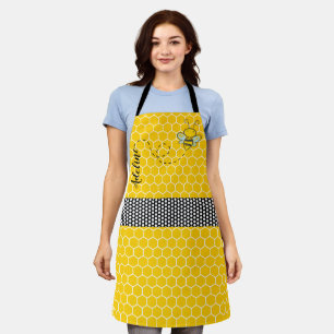 Whimsical Bee and Honeycomb Personalised Apron