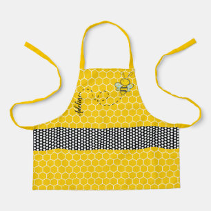 Whimsical Bee and Honeycomb Personalised Apron