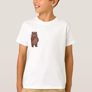 Whimsical Bee Bear Fairy Kids T-Shirt