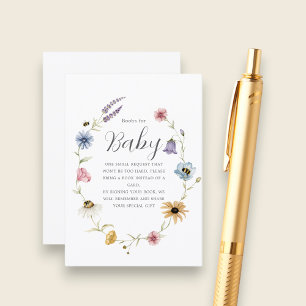 Whimsical Bee Floral Books for Baby Card