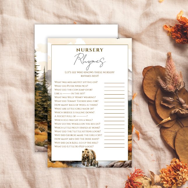 Whimsical Beige Nursery Rhymes Baby Shower Game (Creator Uploaded)