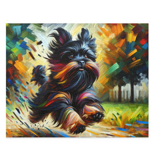 Whimsical Belge Affenpinscher Acrylic Style Art Pr Jigsaw Puzzle