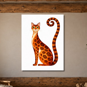 Whimsical Bengal Cat Poster