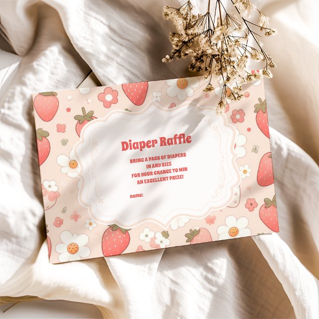 Whimsical Berry Sweet Pink Diapper Raffle  Enclosure Card (Creator Uploaded)