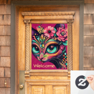 Whimsical Big-Eye Retro Diva Cat Kitty