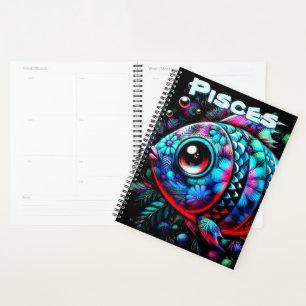 Whimsical Big-Eyed Fish Pisces Personalised Planner