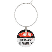 Whimsical Biohazard Waste Wine Charm