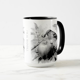 Whimsical Bird & Apple Delight Mug