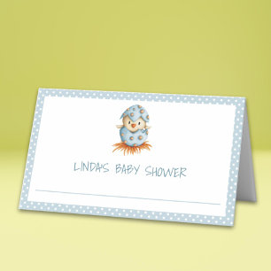 Whimsical Bird Baby Shower Place Card