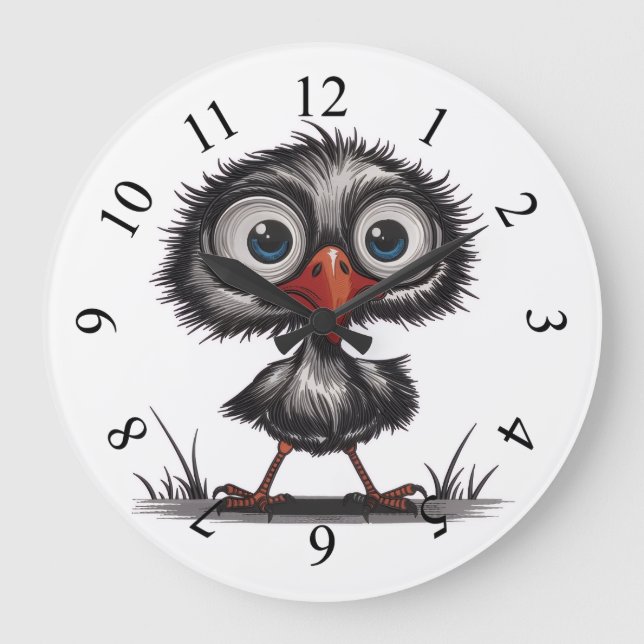 Whimsical bird large clock (Front)
