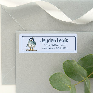 Whimsical Bird On A Branch Return Address 