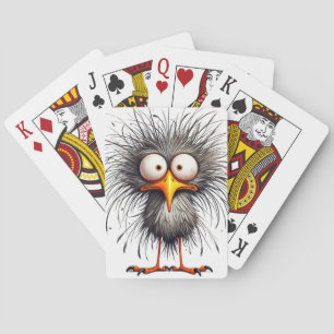 Whimsical bird playing cards