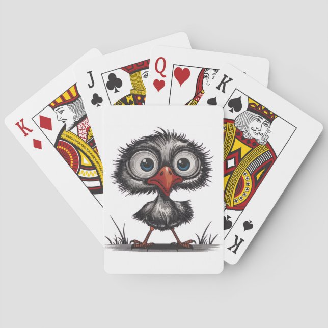 Whimsical bird playing cards (Back)