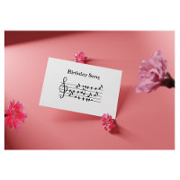 Whimsical Bird Song Music Birthday Postcard