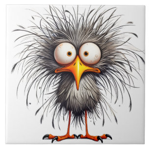 Whimsical bird tile