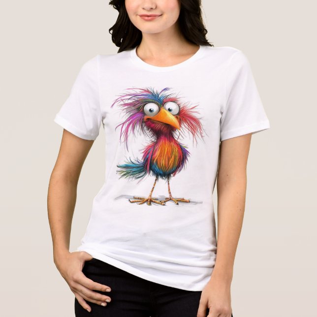 Whimsical Bird Tri-Blend Shirt (Front)