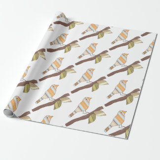 Whimsical Bird Wrapping Paper-Erin Brie Art Wrappi Paper