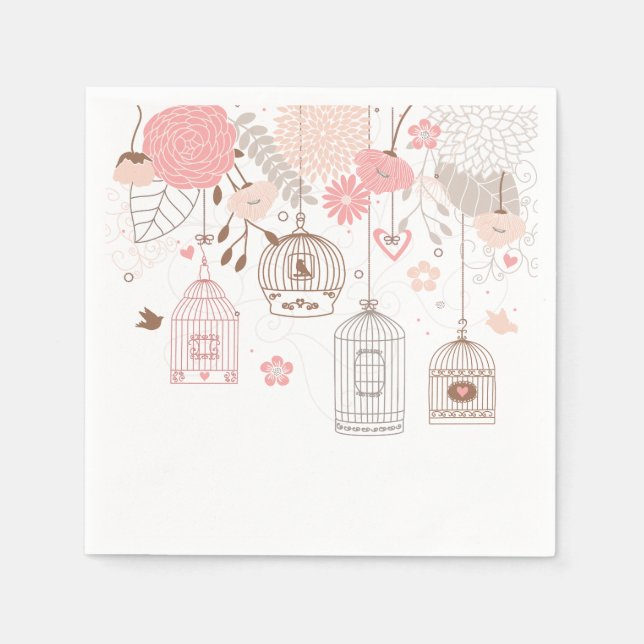 Whimsical Birdcages Napkin (Front)