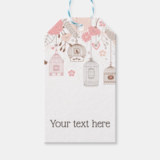 Whimsical Birdcages Personalised Gift Tags (Front)