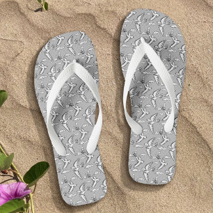 Whimsical birds and clouds custom  jandals