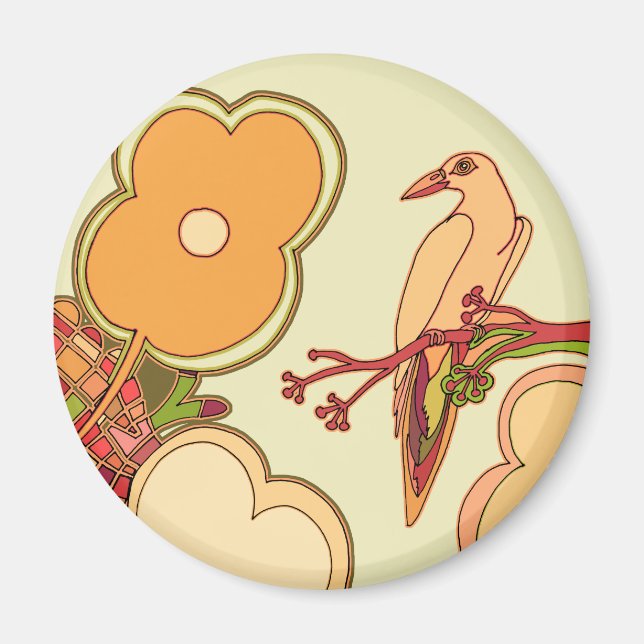 Whimsical Birds Magnet (Front)