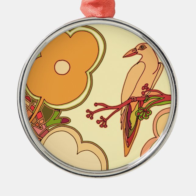 Whimsical Birds Metal Tree Decoration (Front)