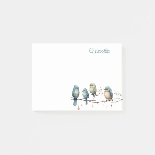 Whimsical Birds on Branches Timeless Elegance Post-it Notes (Front)