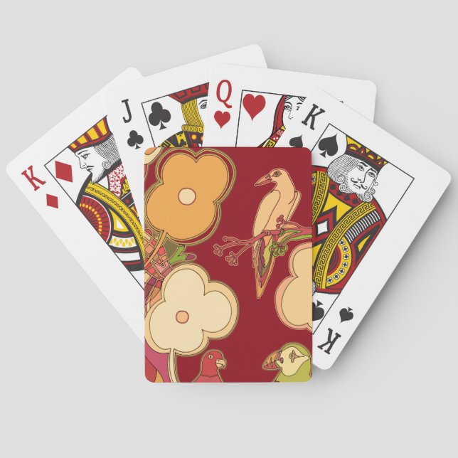 Whimsical Birds Playing Cards (Back)