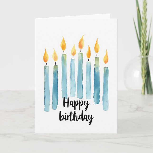 Whimsical Birthday Candle Card (Front)