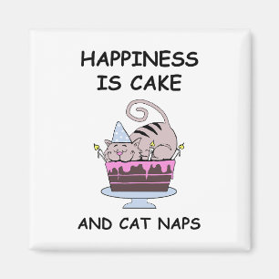 Whimsical Birthday Cat Magnet