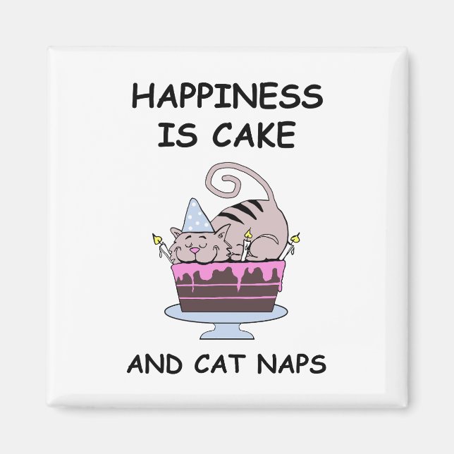 Whimsical Birthday Cat Magnet (Front)