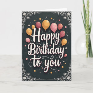 Whimsical Birthday Chalkboard Card