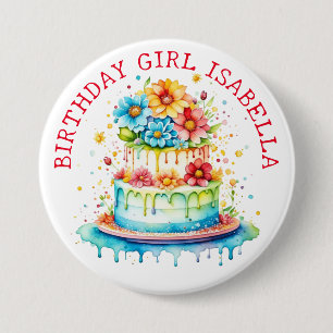 Whimsical Birthday Girl 7.5 Cm Round Badge